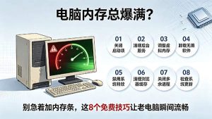 电脑内存总爆满？别急着加内存条，这8个免费技巧让老电脑瞬间流畅