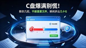 C盘爆满别慌！教你几招，不删重要文件，瞬间多出几十G