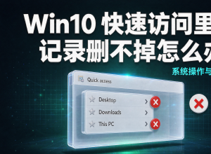 Win10快速访问里面记录删不掉怎么办