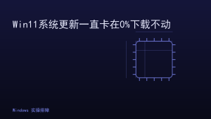Win11系统更新一直卡在0%下载不动