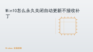 Win10怎么永久关闭自动更新不接收补丁