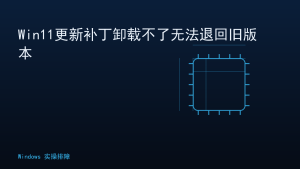 Win11更新补丁卸载不了无法退回旧版本