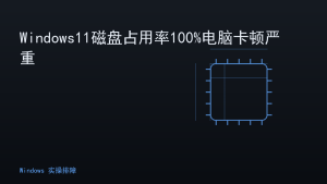 Windows11磁盘占用率100%电脑卡顿严重