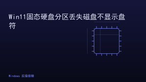 Win11固态硬盘分区丢失磁盘不显示盘符